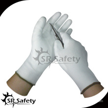 SRSAFETY Cut-resistant white working pu glove